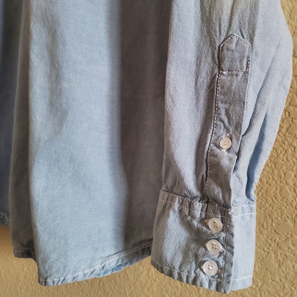 HURLEY ombre long sleeve button down shirt sz M - Picture 5 of 6